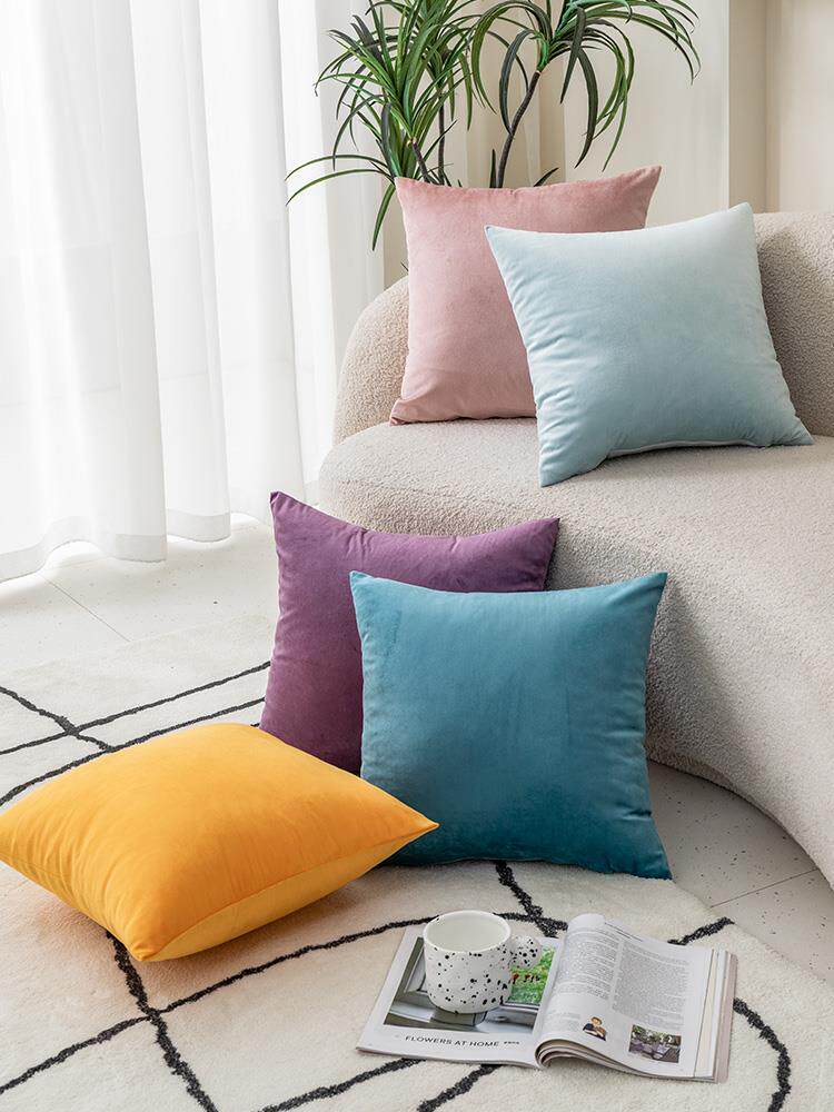 Throw pillow sofa back cushion cover velvet Pillow case图片