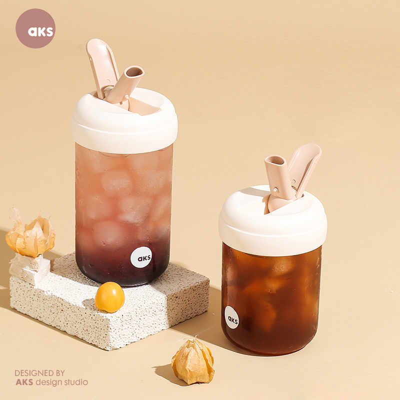 AKS情侣tritan日式户外吸管杯