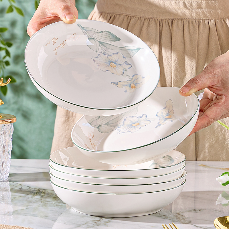 景德镇陶瓷健康釉下彩菜盘鱼盘