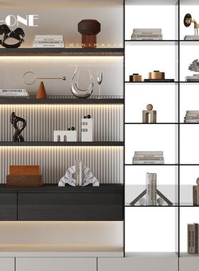 感工艺品摆件客厅样板间装饰品隔断柜开放走廊轻奢所公区格会