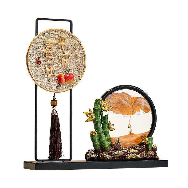 节节高升竹子流沙画屏风摆件客厅玄关新中式电视柜沙漏装饰品,家居饰品,装饰摆件,淘宝优惠券,粉丝福利购,淘宝优惠卷