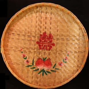 竹出手工潮汕用品箶箶竹箶竹编结婚簸箕竹家婚庆匾嫁娶花园圆形