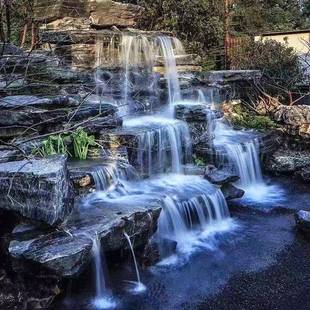 景观石黑山石假山花园庭院日式枯山水造景黑山石园林假山驳岸景观