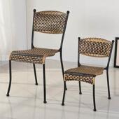 小藤椅子凳子特价 家用靠背椅儿童阳台客厅塑料彷墨君编织休闲椅