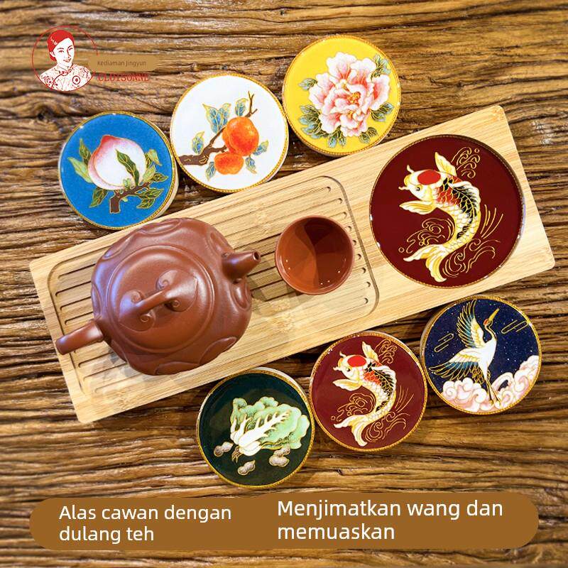 茶盘景韵阁掐丝珐琅画diy材料包金丝釉料茶具非遗手工 可搭配杯垫