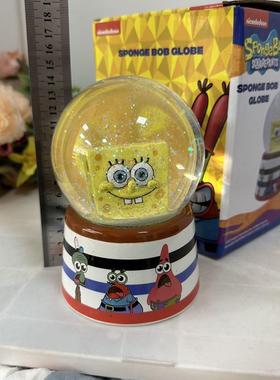 外贸单海绵宝宝水晶球摆件可爱卧室氛围装饰品摆件造景家用家居