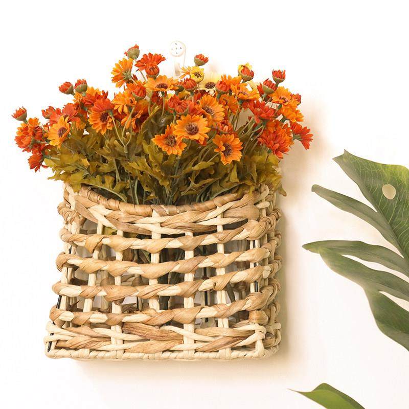 纯手工编织手提篮复古风镂空编织收纳篮手工编织装饰篮野餐手提筐,收纳整理,挂篮,淘宝优惠券,粉丝福利购,淘宝优惠卷