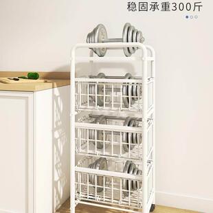 抽屉式厨房置物架落地蔬菜推车置物架可抽拉夹缝收纳架瓜果储新款