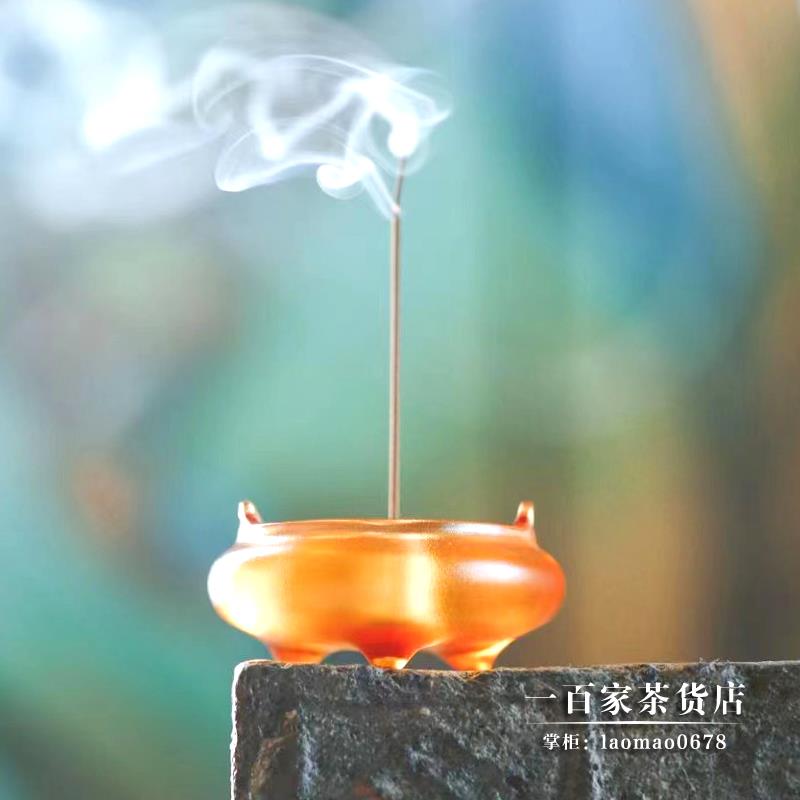 琉珍古法琉璃 | 宣德炉 多色可选香炉三足小圆鼎香插炉禅意香道具