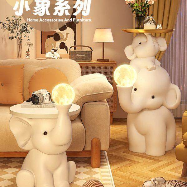 大象床头柜落地灯一体边几客厅卧室电视沙发旁边落地摆件乔迁新居,家居饰品,落地摆件,淘宝优惠券,粉丝福利购,淘宝优惠卷