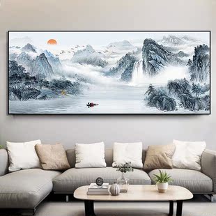 5d钻石画 画满钻新款客厅山水风景2025点钻十字绣钻石绣旭日东升