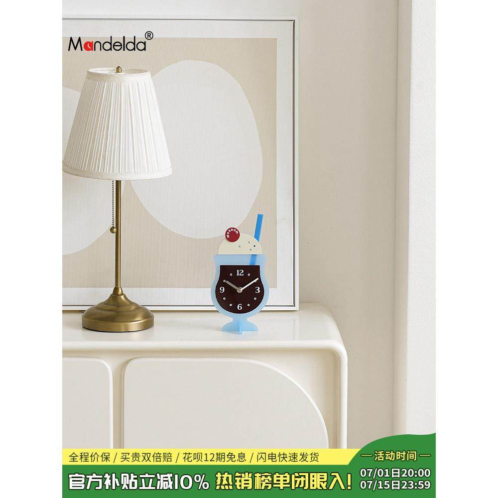 Mandelda轻奢办公室客厅装饰品酒柜创意桌面时钟表摆件高级感小众,家居饰品,桌面摆件,淘宝优惠券,粉丝福利购,淘宝优惠卷