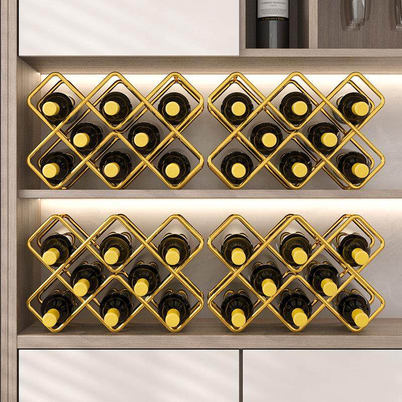 红酒架摆件轻奢高档展示架网格葡萄酒置物架酒柜内斜放红酒瓶托,收纳整理,红酒架,淘宝优惠券,粉丝福利购,淘宝优惠卷