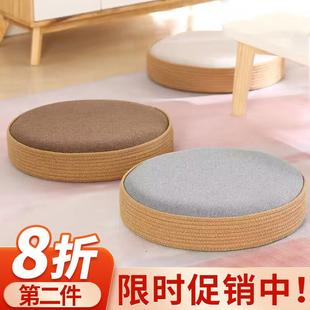 蒲团坐垫家用亚麻布艺加厚地上打坐禅修垫飘窗跪垫榻榻米垫子 日式