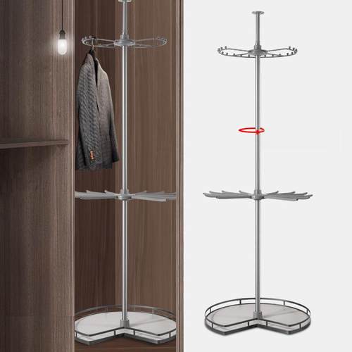 衣柜旋转挂衣架转角圆形拉篮柜内多功能360度衣帽间环形落地裤架