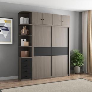 衣柜简约现代移门衣橱柜子出租房用衣柜家用卧室北欧推拉门大衣柜