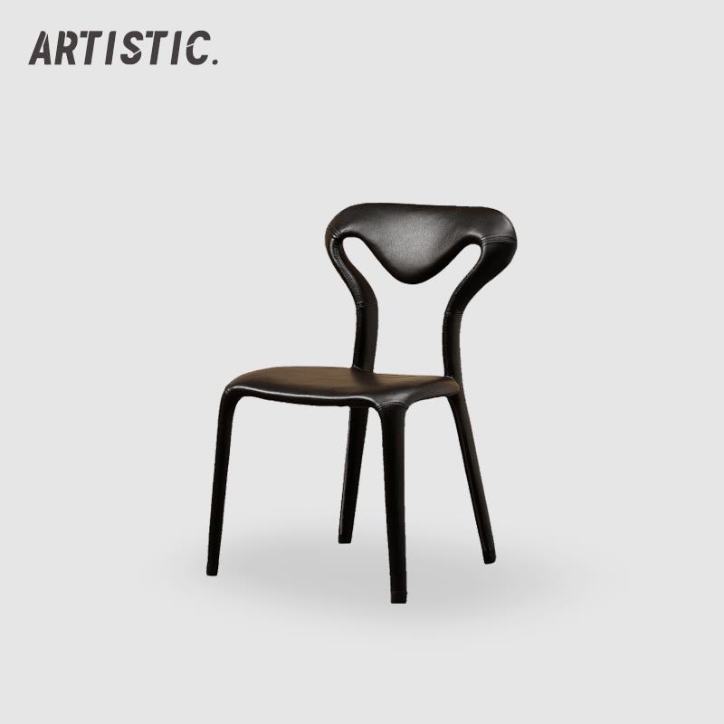 意式餐椅家用靠背椅子北欧轻奢极简餐桌椅ins洽谈酒店梳妆台凳子