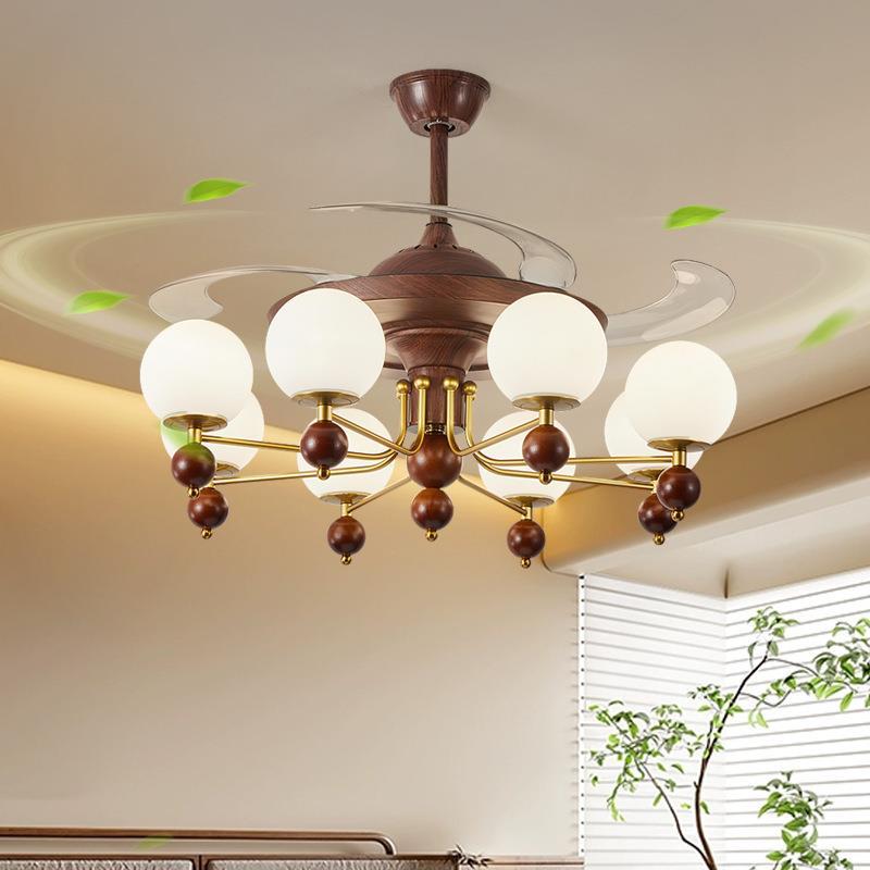 隐形风扇灯客厅现代家用大气一体吊扇灯卧室中国风新中式风扇吊灯