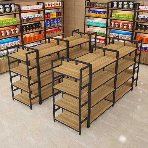 中岛货架置物架多层展示柜多功能零食摆货架超市便利店双面展示架