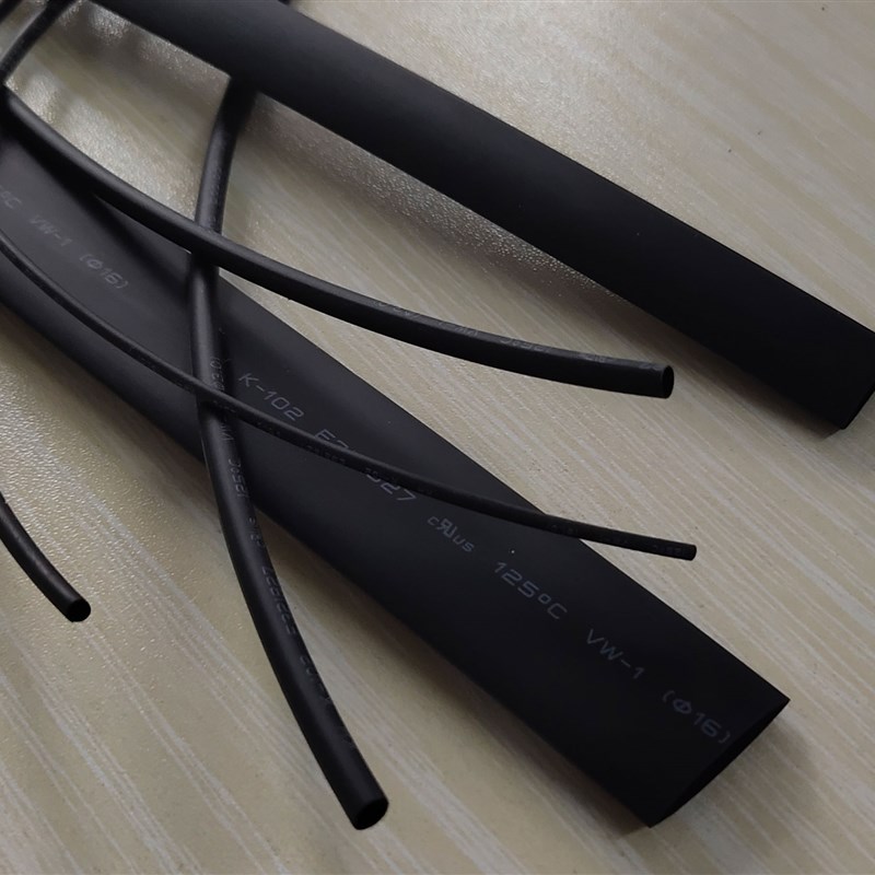 黑色热缩管绝缘套管环保阻燃加厚2倍收缩1/2/3/4/6/10/12/20-60mm