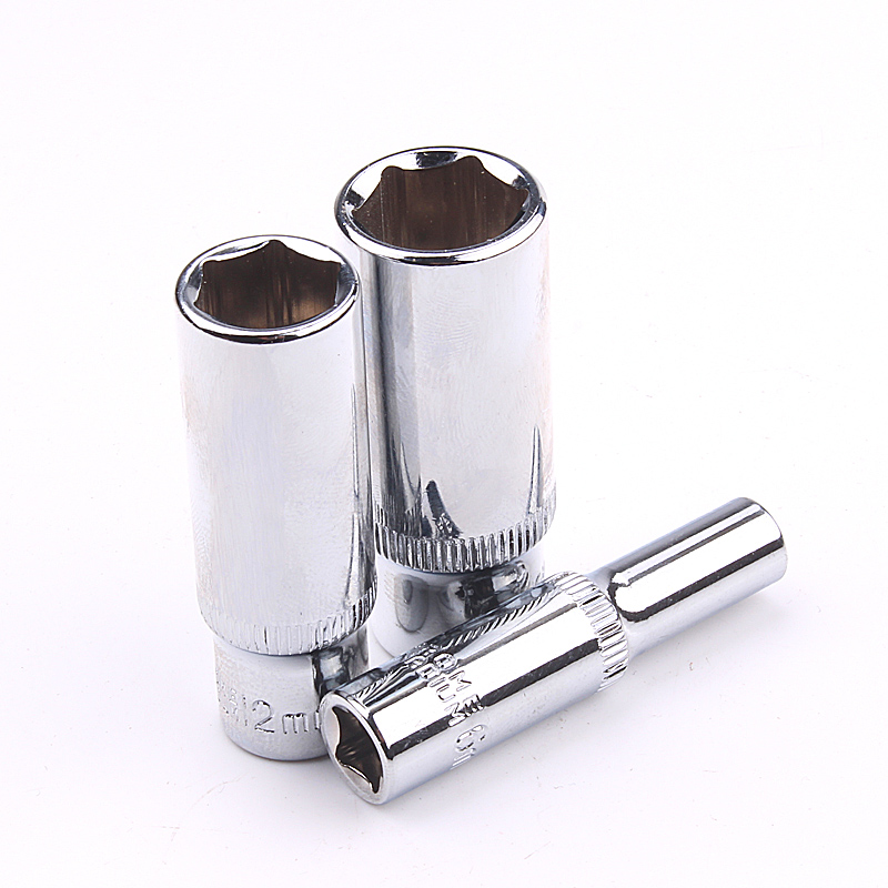 1/4小飞六角长套筒加长套筒单个加长套筒头搭配棘轮扳手用4-14mm