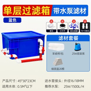 鱼缸过滤周转箱水循环系统鱼池滴流盒净水循环室外沼泽龟缸过滤箱