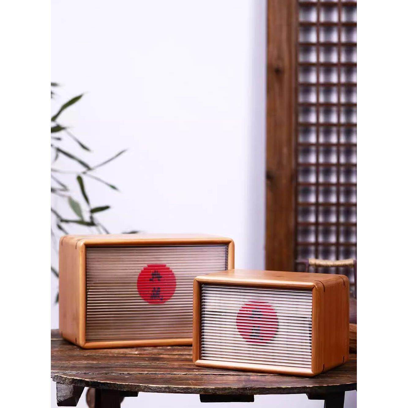 2025竹盒空盒普洱茶叶包装盒半斤装金骏眉铁观音茶叶罐高档礼盒