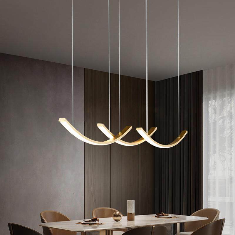 2023新款餐厅吊灯现代简约北欧全铜轻奢风高级感设计师极简长条灯