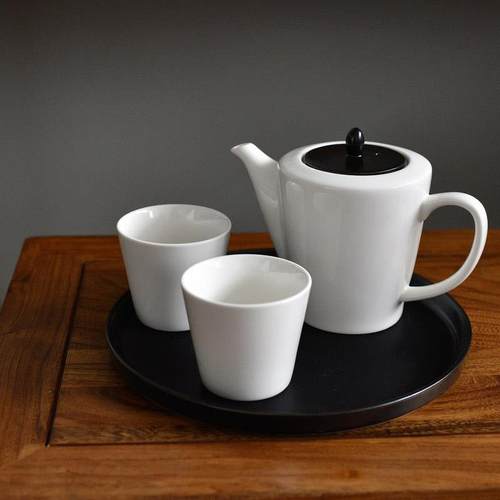 北欧简约素雅陶瓷茶具黑白极简气质泡茶器下午茶花茶器具功夫茶具