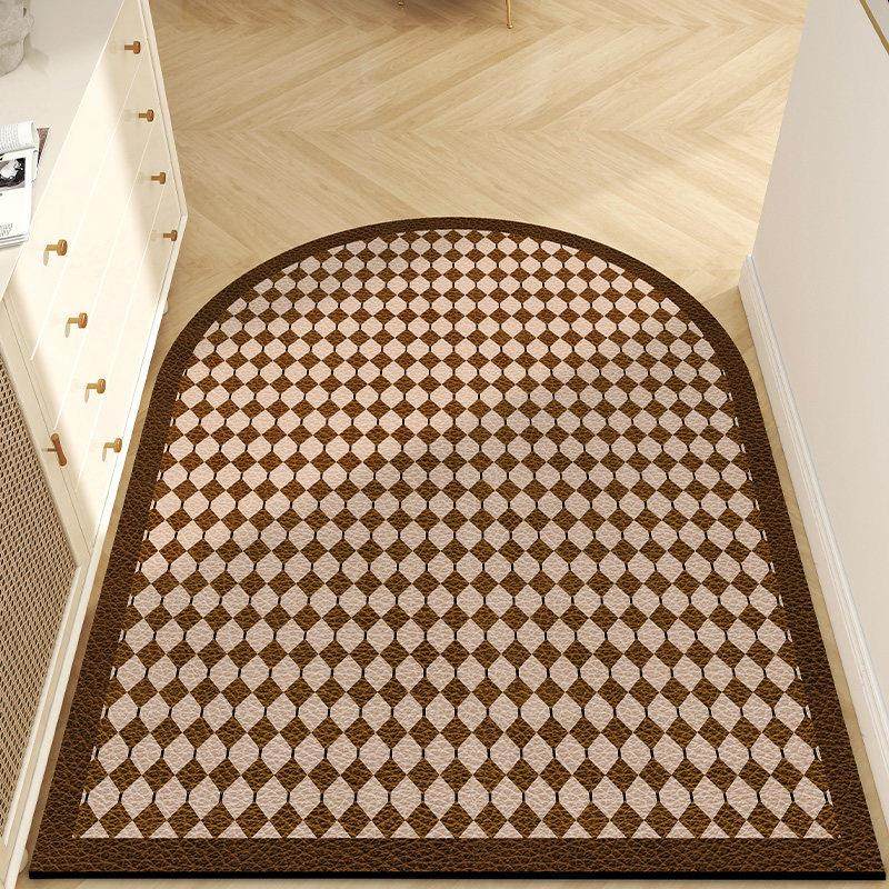 复古棋盘入户门地垫进门玄关可擦免洗脚垫家用防滑垫子可裁剪地毯