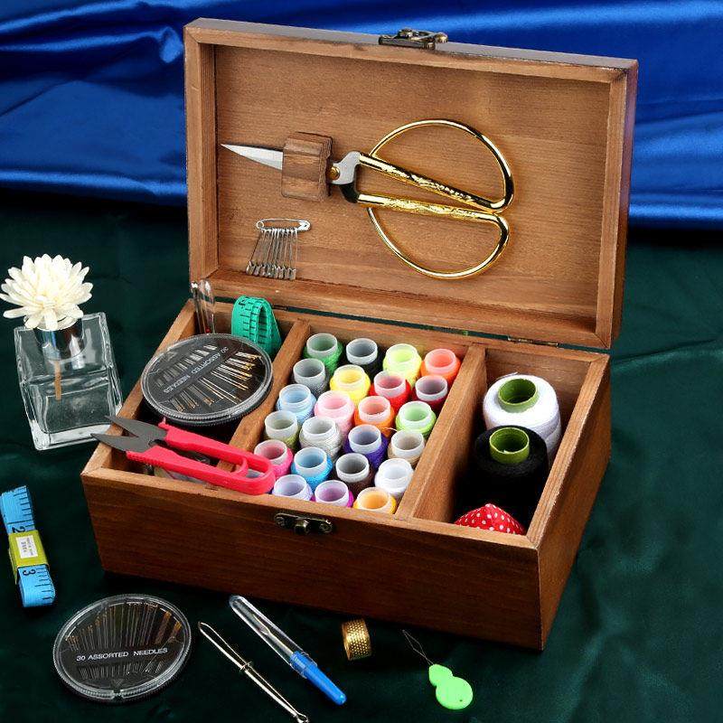 实木针线盒家用缝纫针线包大号便携多功能缝衣针小工具线套装婚庆,居家布艺,线盒,淘宝优惠券,粉丝福利购,淘宝优惠卷