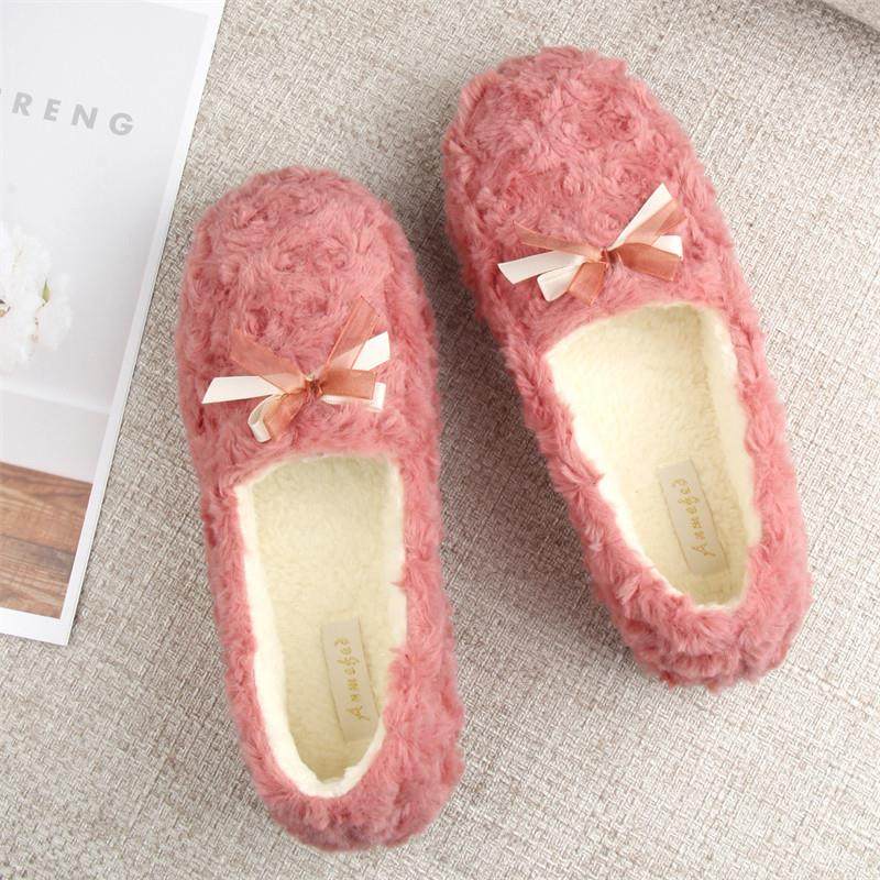 出口女士包跟棉拖鞋蝴蝶结秋冬防滑绒面厚底室内坐月子鞋豆豆棉鞋,居家布艺,居家棉拖/棉鞋,淘宝优惠券,粉丝福利购,淘宝优惠卷
