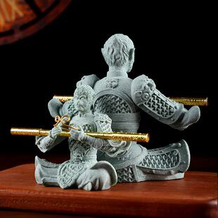 齐天大圣青砂石摆件斗战胜佛悟空茶宠禅意装饰品鱼缸微景造景道具