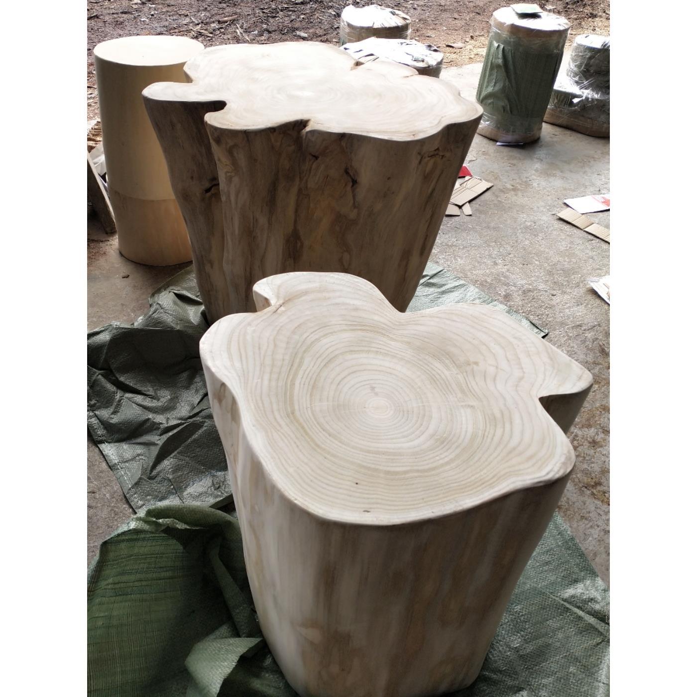 斯堪的纳维亚实木圆凳原木树桩木桩装饰品根雕凳木制码头换鞋凳客