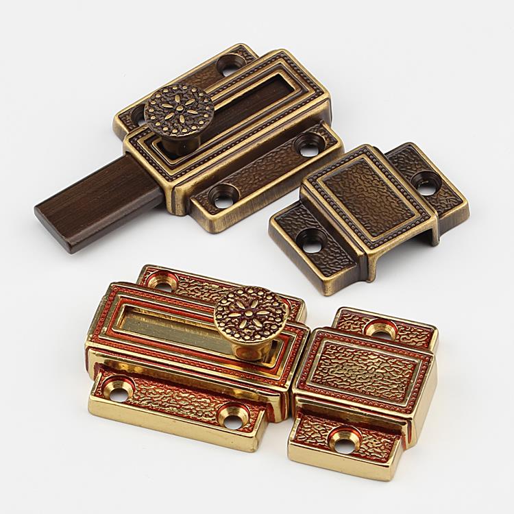 门珍爱纯门铜闩锁欧洲古董铜闩门闩表面安装小木门门门窗TMW闩门