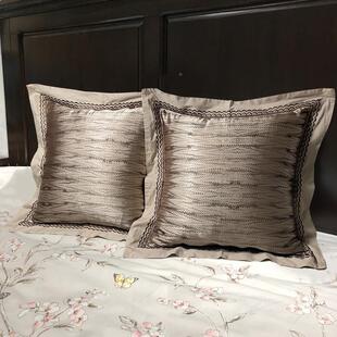 欧式套靠55x55背垫BYL套全一棉贡缎提花抱枕 床上靠背床头大靠枕