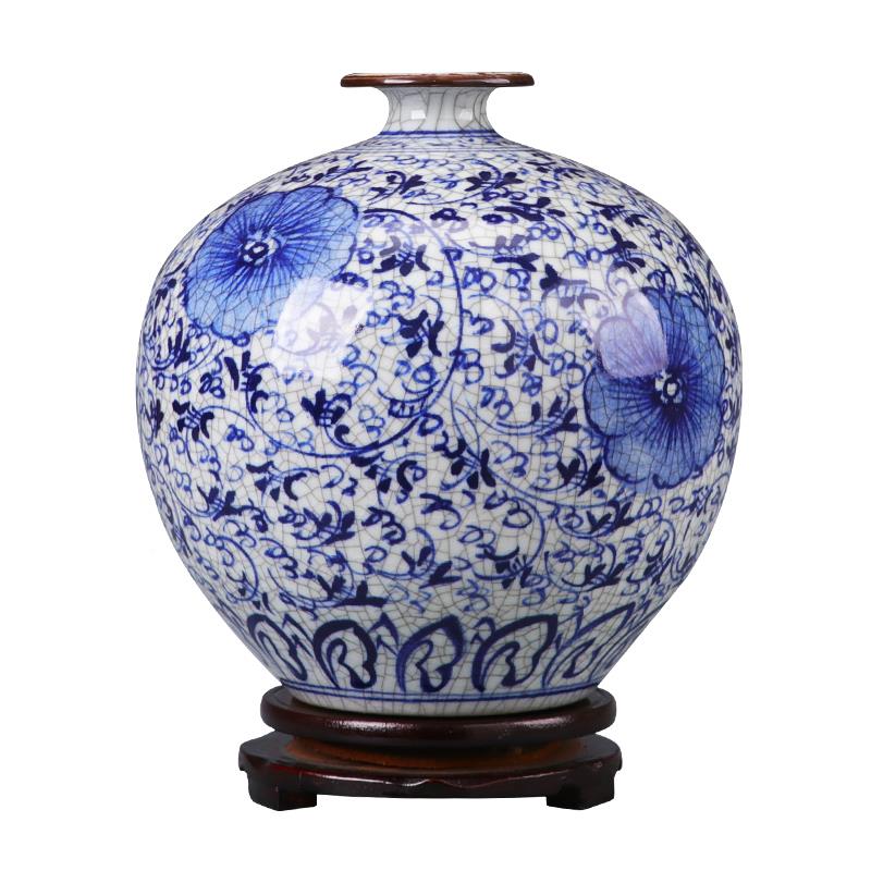 景HX-0312G德镇仿器青花瓷花瓶摆件瓷客厅插花复古家居装饰品手绘