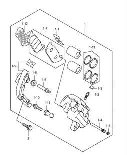DL250前刹车片前制动钳总成弹簧悬挂销堵头制动器摩擦片卡钳支架