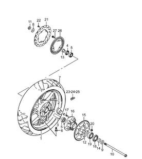 DL250后轮毂缓冲胶衬套油封后轮胎轴承后轮轴后制动盘速度感应环