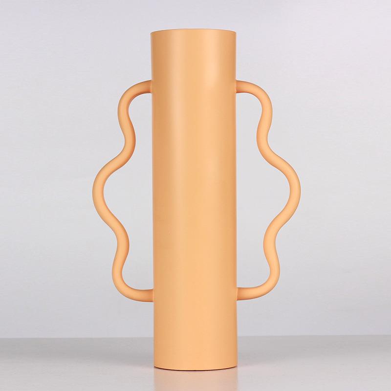 现代艺术花瓶不规则双耳花器客厅样板间插花干花软装饰品玄关摆件