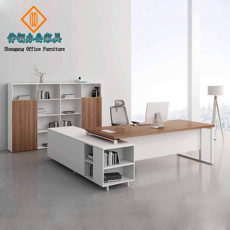 时尚板式办公桌老板主管行政电脑钢制桌架大班桌东莞家具