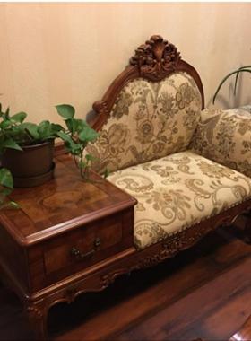 美式电话椅欧式贵妃椅实木贵妃椅贵妃躺椅贵妃沙发单人贵妃榻卧室