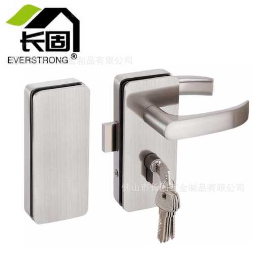 长固ST-G003玻璃对玻璃款门锁双门中央锁 执手锁 办公隔断双门锁