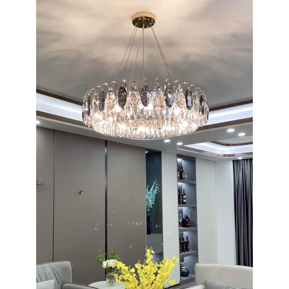法式主客厅灯轻奢水晶吊灯现代简约大气卧室餐厅网红中山灯具
