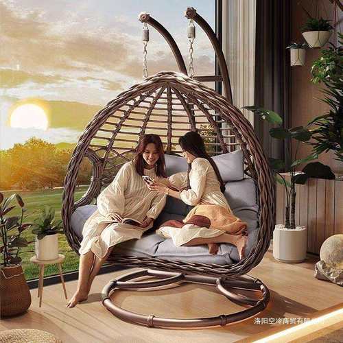 庭院民宿秋千家用鸟巢阳台室内双人吊篮夏日摇篮吊床藤椅吊椅懒人