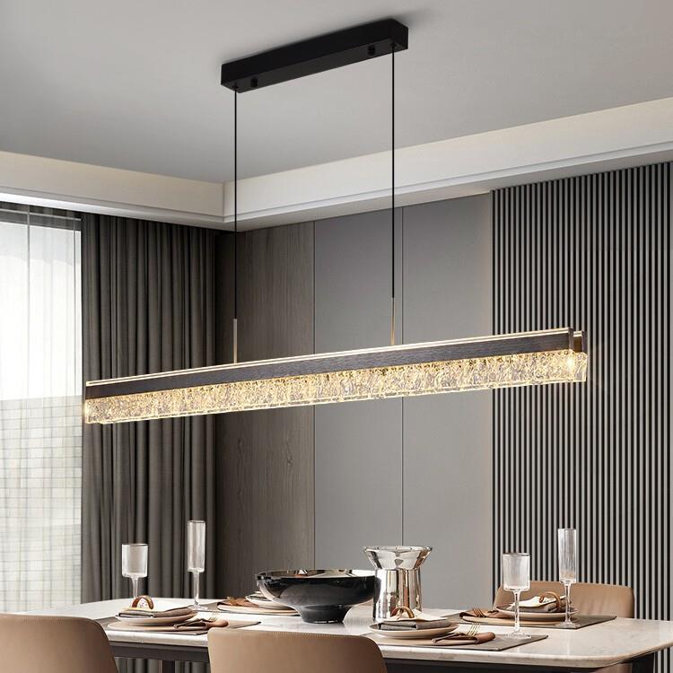 冰裂纹意式轻奢现代简约厨房岛台吧台餐桌一字长条餐厅吊灯