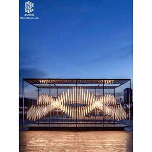 户外城市景点海浪编程灯光装置酒店商场展厅动态艺术灯具设计