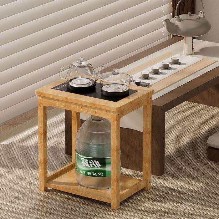简约茶几客厅茶台茶桌侧边柜烧水壶一体水桶置物架小户型办公收纳