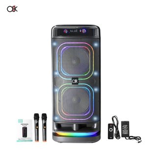 10寸LED线条灯重低音大蓝牙音箱外贸户外K歌无线话筒音响 外贸新款