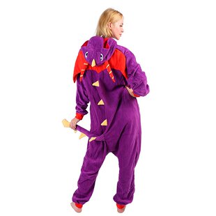 厂家摇粒绒弹丸轮舞情侣款黑白卡通动物连体家居睡衣黑龙斑点狗